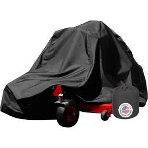 Zero Turn Mower  - 600D Fabric, Black -  UV  & Wind Resistance for Outdoor Use - Heavy-Duty   for Tractor - Drawstring Strap for Zero Turn Lawn Mower