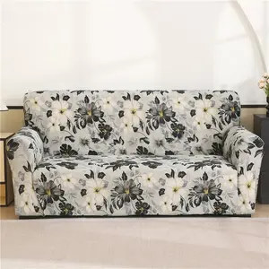 Floral Print Stretch Sofa Cover with 1 Pillowcase, 1 Count Soft Comfortable Breathable Washable Sofa Slipcover, Sofa Protector for Home Living Room Bedroom Hotel Dormitory, Washable Couch Cover