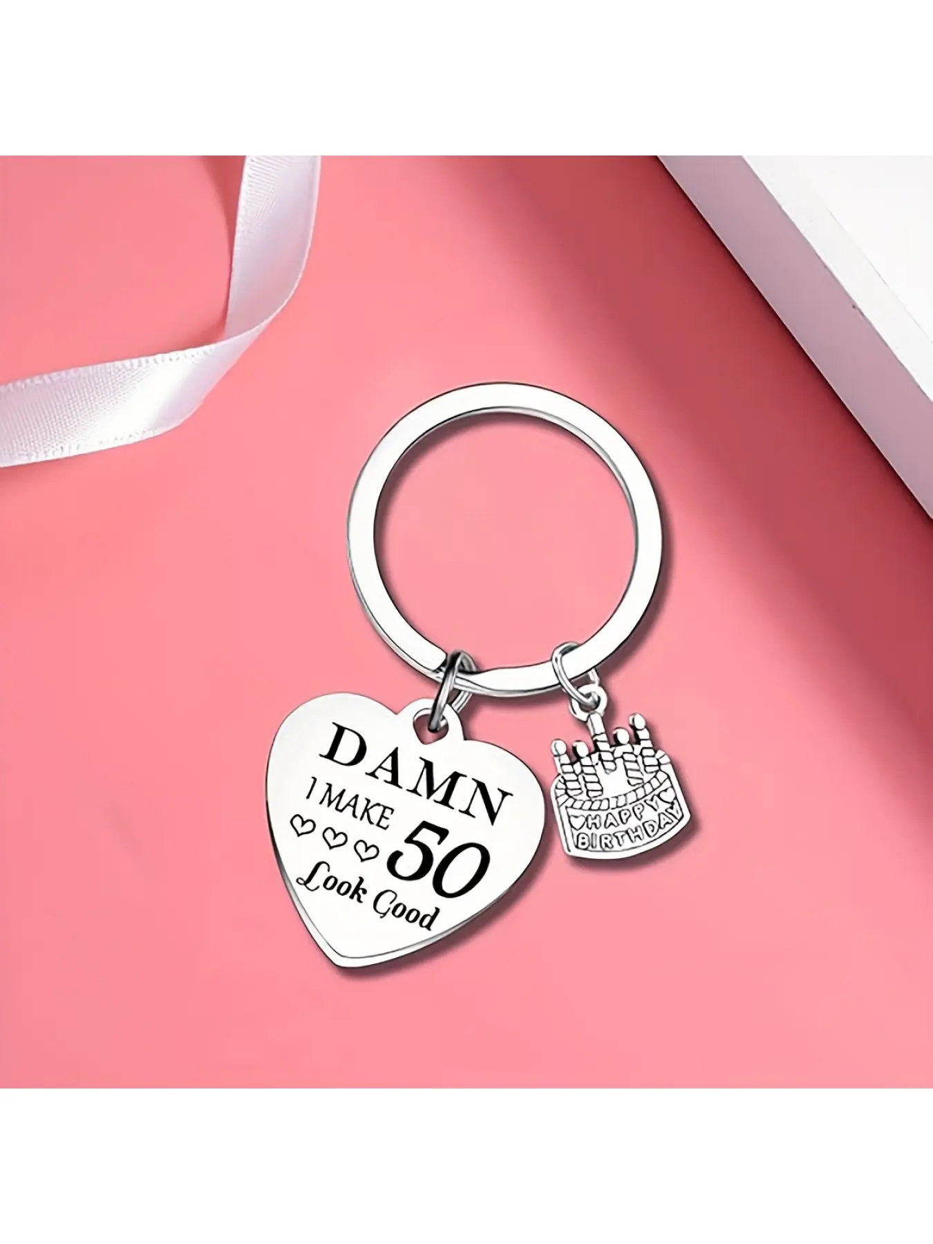 50th Birthday Keychain, an Interesting Birthday Gift Prepared for Her, 50th Birthday Decoration, a Happy Birthday Gift, Suitable for Giving to Friends and Sisters