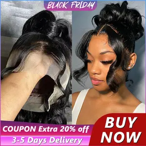 360 Transparent Body Wave Lace Front Human Hair Wig Pre Plucked Brazilian Remy Hair 24 26 Inch Water Wave Lace Frontal Wig For Women