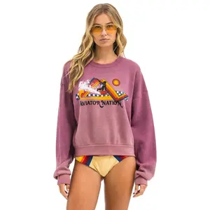 SURF RACER RELAXED CREW SWEATSHIRT - FADED BERRY