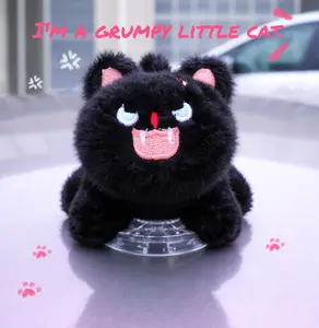 Fluffy Car Tail Hanging Ornament Plush Toy for Car Rear Trunk Motorcycle or Electric Scooter Adorable Cat Design