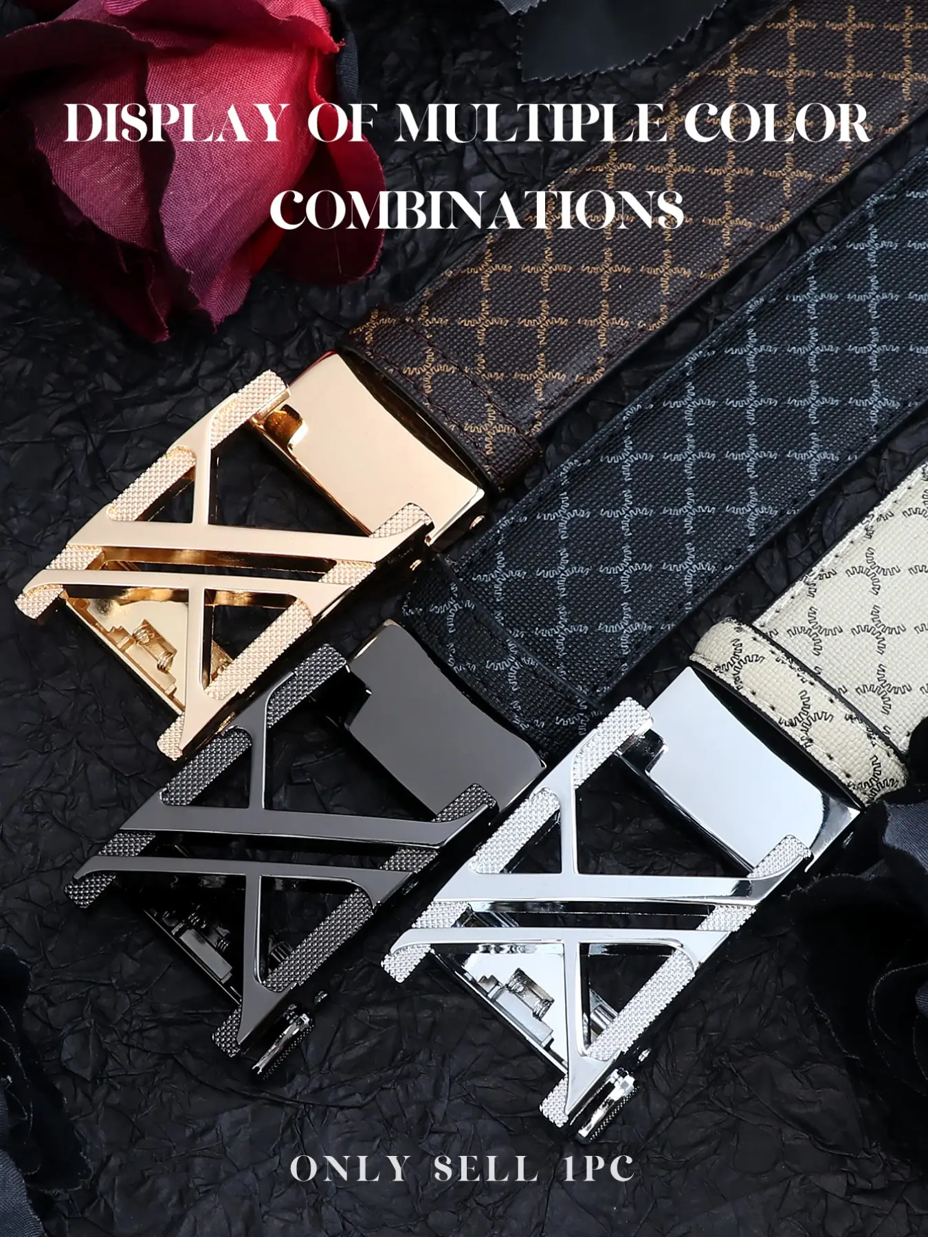 New Trendy Business Genuine Leather Men's Belt, Trendy Versatile Buckle, Stylish Automatic Buckle Waistband, Durable All-Season Fashion Pants Strap, Durable Belts, Statement Belts