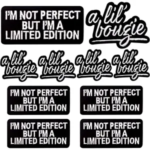 10 count I'm Not  But I'm A Limited Edition Letter Embroidered Patches A Lil' Bougie Iron/Sew on Patch Funny Alphabet Appliques for DIY Clothes Hat Jacket Jeans Backpack Crafts