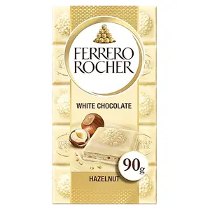 Ferrero Rocher White Hazelnut Chocolate 90g | Premium White Chocolate Confections