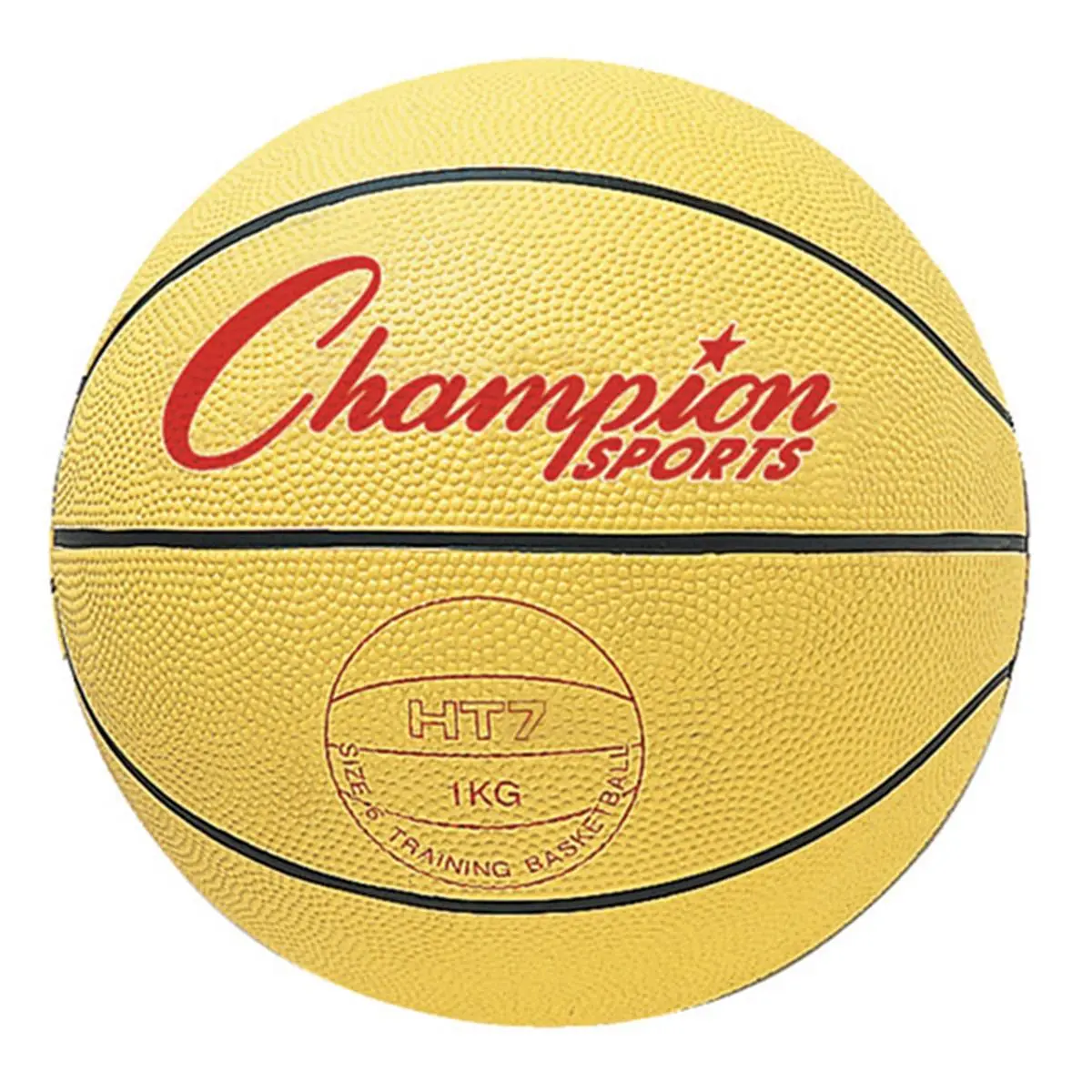 212 MAIN Official-Size Weighted Training Basketball, 29.5 in, 4.5 lbs, Yellow Rubber Cover
