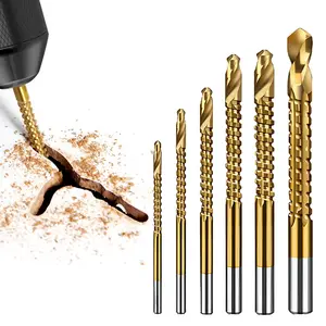 Spiral Drill Bit Set, Hex Shank Drill, Multifunctional Wooden Hole Opener, Portable Metal & Wood & Plastic Universal Drilling Kit, Power Tool Accessories, Drill Bits Set