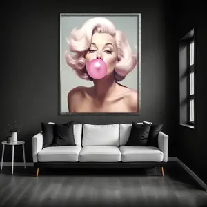 [Sale off up to 50%] [No frame, Free Ship] Marilyn Monroe Bubble Gum Canvas Print: Modern Pop Art Home Decor