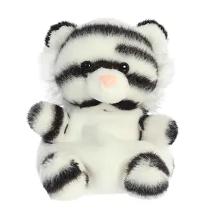 Palm Pals Adorable Kira White Tiger 5 inch Mini Soft Plush Collectable Stuffed Animal