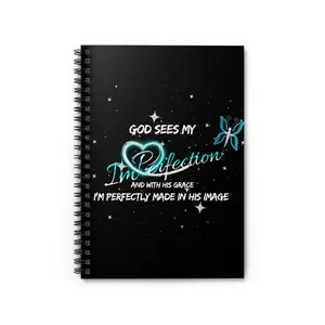 God Sees My ImPerfection, Inspiring Spiral Notebook - Perfectly Made in His Image, Journaling, School, Gift, Christian Faith, Self-Love
