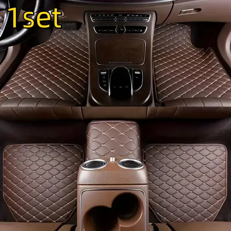 Universal Waterproof Car Floor Mats Set, Automotive Floor Mats, Floor Mats For Car, PU Leather Interior Accessories, Car Accessory, Front and Rear Seat Covers, Boy and Girl Gift