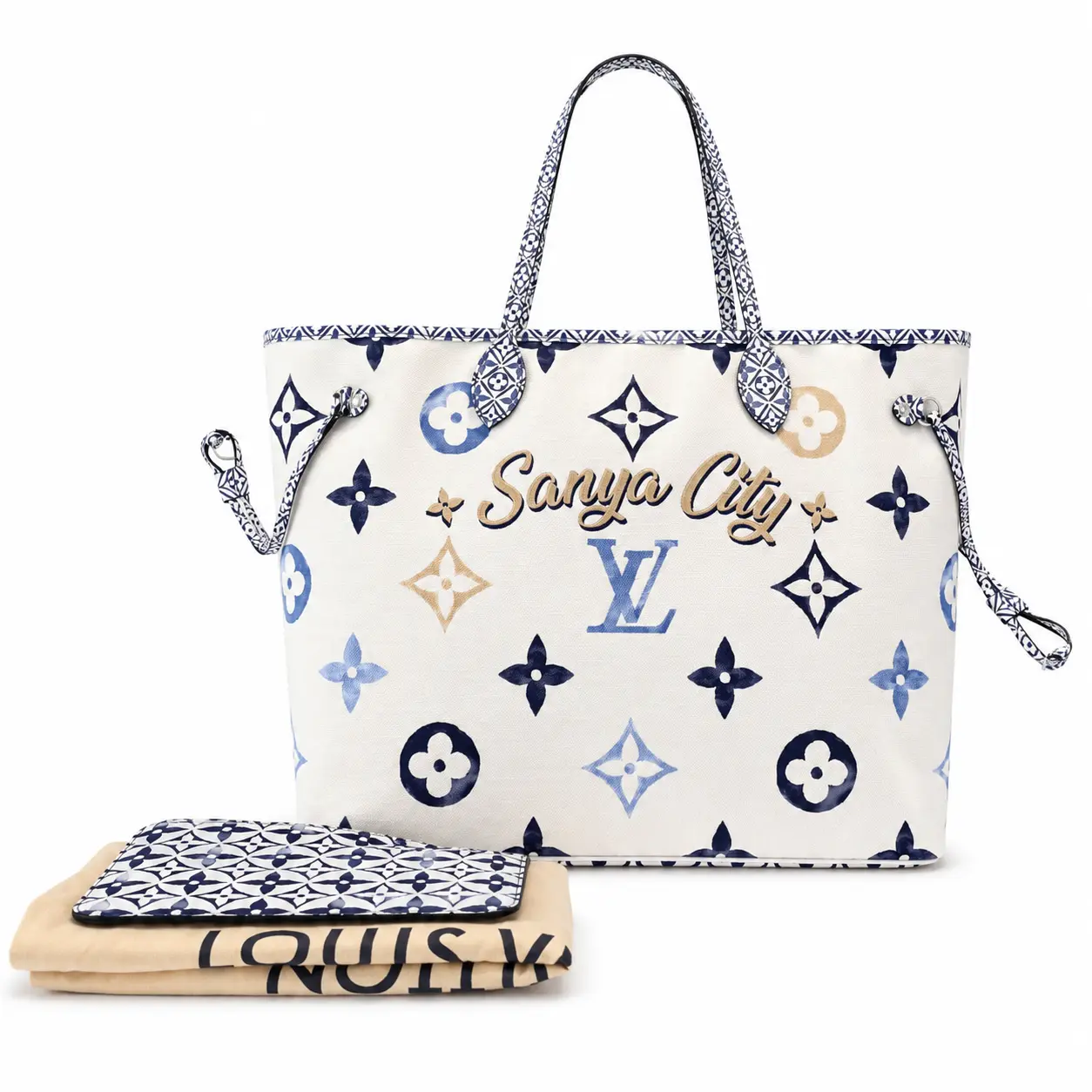 Pre-owned Louis Vuitton Neverfull pp2ymc050135 Sanya City Exclusive Limited Edition Tote Bag