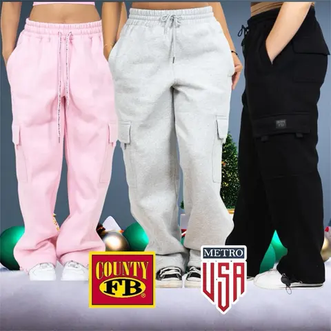 FB County Heavyweight Cargo Sweatpants Fleece Pocket Fit Polyester Loose Fit 13oz 60% Cotton 40% Polyester Menswear Plain Utility Trouser Activewear Activewear Bowling Beige