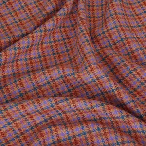 Italian Pure Wool Plaid Fabric, 100% Wool Material, Width 61 Inches, Classic Check Pattern, Ideal for Fashion Outerwear & Home Decor