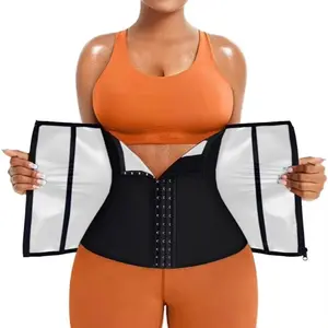 Women's Fitness Yoga Waist Trainer, Three-Row Buckle Zipper Abdominal Binder, Sweat Belt for Sculpting Waist, Sports Waist Cincher, Workout Waist Cincher, Waist Trimmer Cincher, Sporty Waist Slimmer, Anti-Bacterial Polyester Sweat-Release Shaping