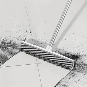 2 in 1 Pet Hair Removal Rubber Broom, 1 Count Pet Hair Removal Broom, Household Cleaning Tool for Carpet, Hardwood, Tile
