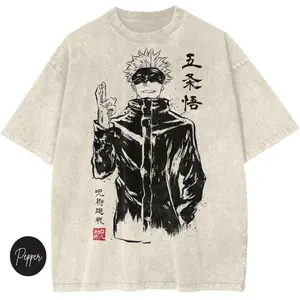valentine shirts Satoru Gojo Jujutsu Kaisen Anime Streetwear Vintage Graphic Tee Size S- 3XL, Menswear Top, Womenswear Top Underwear Streetwear Tshirt Round Neck