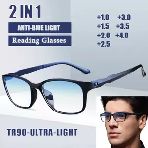 New Reading Glasses Men Anti Blue Presbyopic Eyeglasses Antifatigue Computer Eyewear +0.0 +1.0 +1.5 +2.0 +2.5 +3.0 +3.5 +4.0
