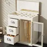 Modern Multi-Layer Stackable Rectangular Plastic Jewelry Organizer Box with Lid - 3 Drawers for Brooches, Rotatable, Flip Top, Dustproof, Durable Vertical Storage, Space-Saving, Decorative for Women’s Vanity, Ideal Gift for Mother's Day