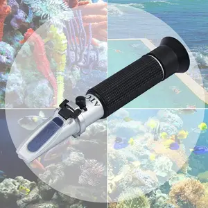 AUTOUTLET Refractometer Saltwater Aquarium for Seawater,Pool,Tank,Testing,Marine Fishkeeping, 0-100PPT & 1.000-1.070 Salinity Tester with ATC Function Hydrometer Specific Gravity Salinity Meter Kit