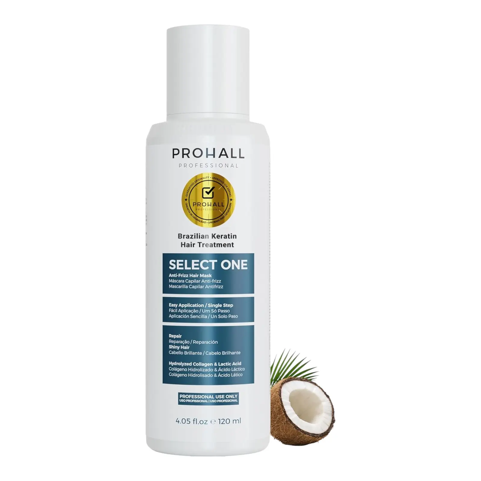 Brazilian Keratin Treatment Blowout Complex PROHALL SELECT ONE 4.05 oz 120 ml Formaldehyde Free Keratin Hair Treatment at Home