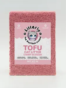(12 Pack) Litterly Premium Tofu Litter - 100% Flushable Natural Ingredient, Best Odor Control, No Dust, Pet Friendly