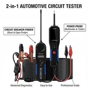 Vdiagtool V200Pro 2-in-1 Automotive Circuit Tester & Breaker Finder Tool Kit 12/24V Electrical Open Short Circuit Finder Wire Tracer AC/DC Relay Fuse Test for 99% Cars Car Scanner Fixed Diagnostic Tool