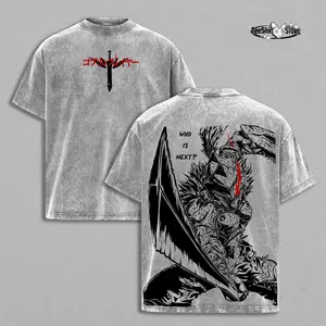 Goblin Slayer T-Shirt & Hoodie – Vintage Washed Oversized Anime Graphic, Heavy Cotton Manga Design, Retro Unisex Streetwear Top, Unisex Anime Merch Gift for Fans, Fall Outfits