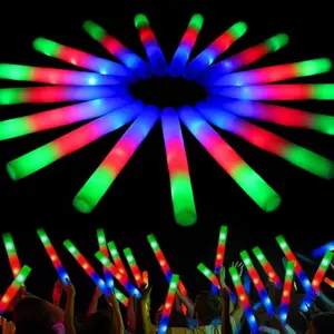 12 PCS LED Light Up Foam Sticks, Glow Sticks Party Favors Bulk with 3 Modes Color Flashing Glow Party Supplies for Spooky Celebrations, Wedding, Camping, Birthday, Raves, Carnival