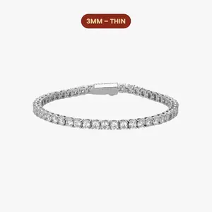JAXXON - Women's Tennis Bracelet - 3mm - Silver - Box Clasp