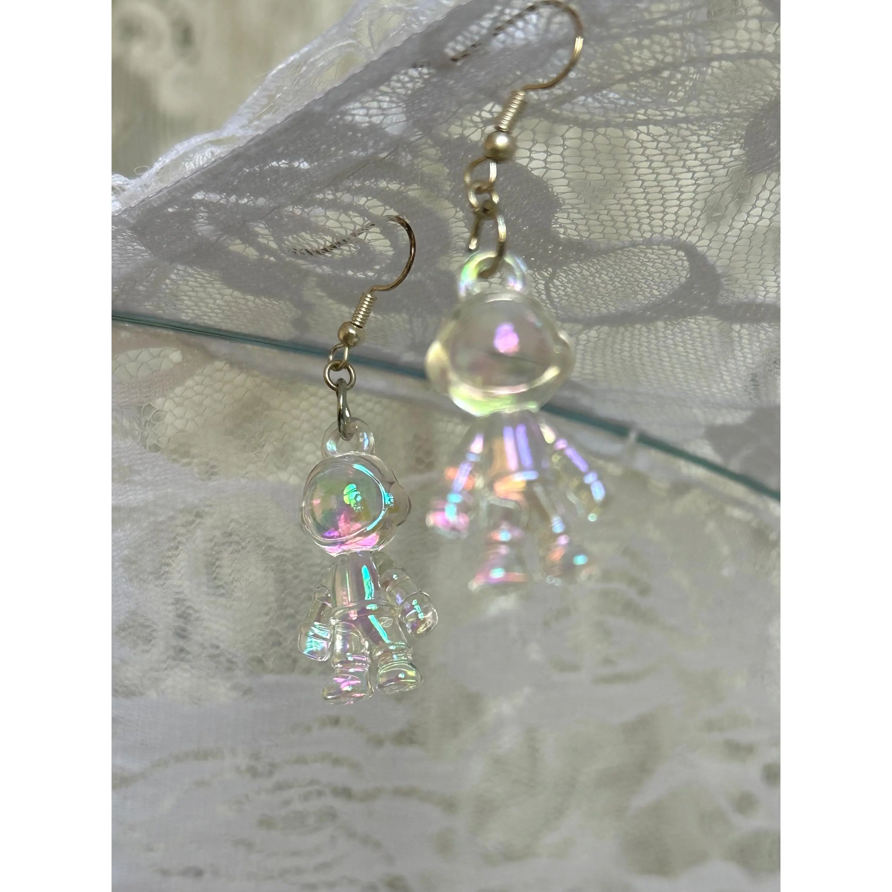 Iridescent Astronauts Earrings