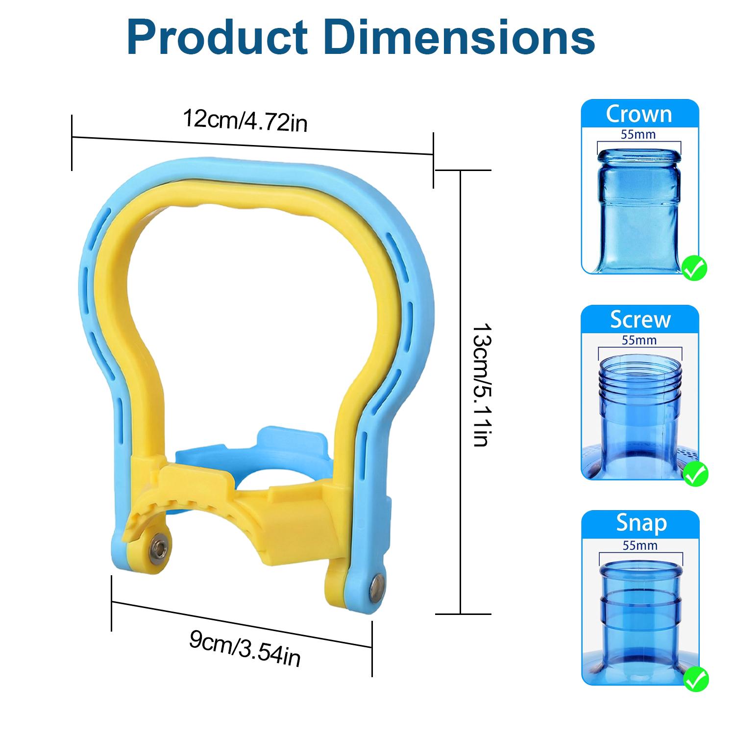 2 Pack 5 Gallon Water Bottle Grip Purified Drinking Water Jug Caps Carrier Lift Labor Energy Saving Ergonomic Grip Handle Carrier Non-Slip Holder Lifter Heavy Duty Clip Water Jug Handle Drinking Water Bottles Handles