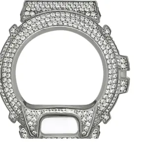 Custom Iced Out VVS alternative Watch Bezel Case for Inspired G-Shocks Models with Sparkling Crystal Accents and Sleek Design