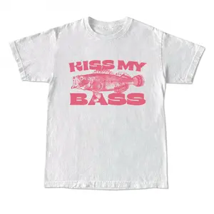 Kiss My Bass Vintage Style Fishing T-Shirt, Fisher Graphic Shirt Pink Design Limited Edition Menswear Birthday Christmas Day Menswear Birthdaymen gifts,graphic tees