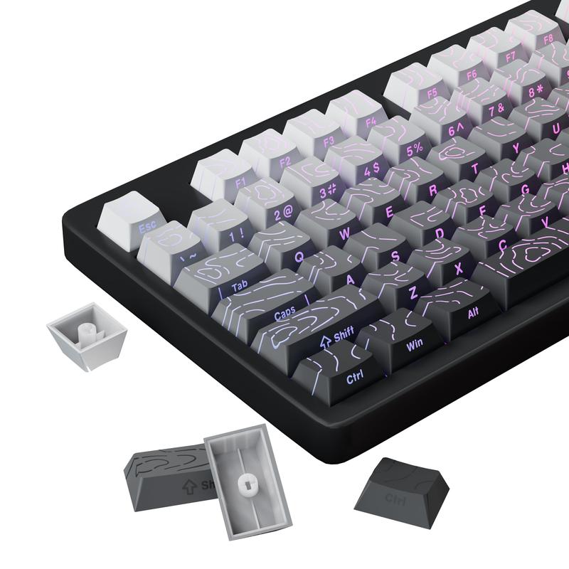 Polar Day 133 Keys PBT Keycaps, Double-Side Printed Backlit, Cherry Profile for MX Switch
