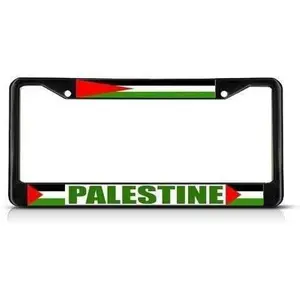 License Plate Frames Palestine Palestinian Flag Creative Aluminum Metal License Plate Frame Car Tag Holder