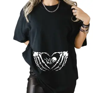 Skull shirt, skull baby halloween shirt, pregnant mom gift shirt with baby skull