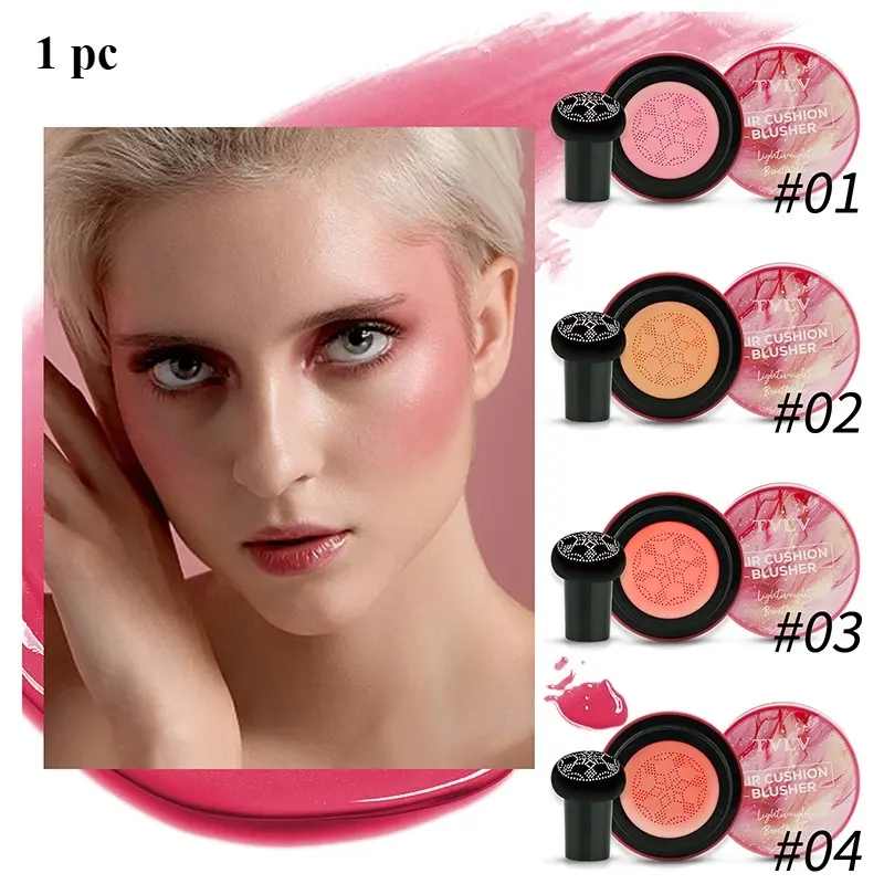 Multi-Use Air Cushion Blush - Lightweight Long-Lasting Even Color, Portable Easy Touch-Up, Buildable Formula for Cheeks, Eyes & Lips, Suitable for All Skin Tones