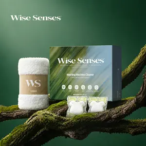 Wise Senses Washing Machine Descaler Pods, 8 Count, Deep Clean Odor Removal, 99.9% Bacteria Kill, HE & Top Load Cleaning Cleaner