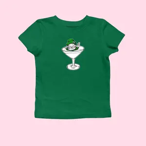 St Patty's Day Baby Tee Leprechaun Martini Trendy Retro Baby Tee St Paddys Day Y2k Baby Tee St. Patrick's Day Baby Tee Luck Of The Irish