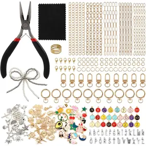 325 count Charms Lip Gloss  Making Kit, Including 20  Clips 25 Extender Chain 118 Charms  Plier,  Making Kit for Custom Keychains, Christmas Gifts