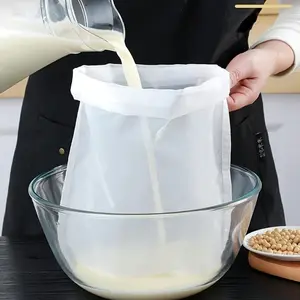 Reusable Fine Mesh Soy Milk Filter Bag, Food Grade Nut Milk Bag, Multi-Purpose Kitchen Food Strainer for Homemade Juice, Coffee, Soup and Tea, Food Colander Kitchenware