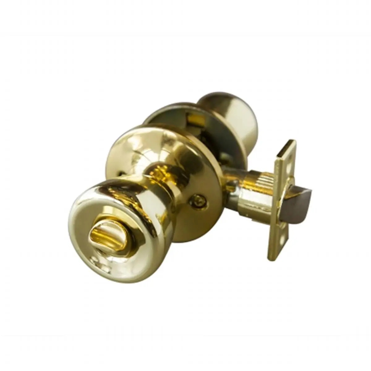 Design House 728311 Terrace 6 Way Latch Privacy Door Knob- Polished Brass