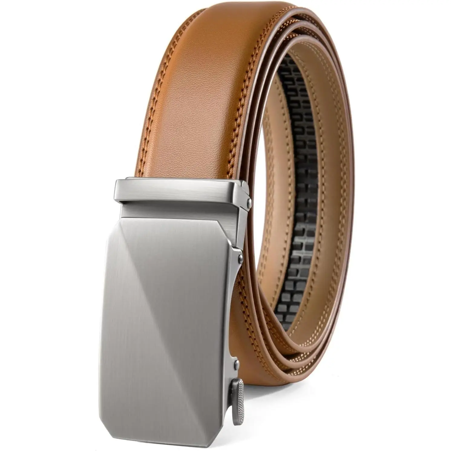 Ratchet Belts for Men-Black/Brown Belt Leather 1 3/8" for Casual Dress-Micro Adjustable Belt