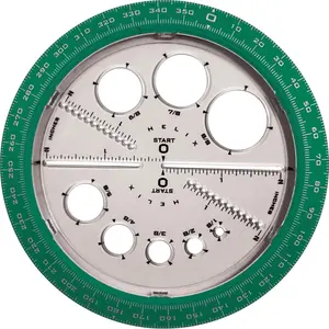 Angle and Circle Maker with Integrated Circle Templates, 360 Degree, 6 Inch / 15cm, Assorted Colors (36002)