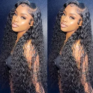 13x4 Deep Curly Lace Front Wigs for Women 180% Density Curly Wave Frontal Wigs Syntheetic Hair Free Part Wigs Natural Color 26 Inch