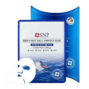 SNP Bird's Nest Aqua Ampoule Mask - Aqua Moisturize with 1000mg Hydrate Formula for Radiant Skin Daily skin Care (10masks/pack)