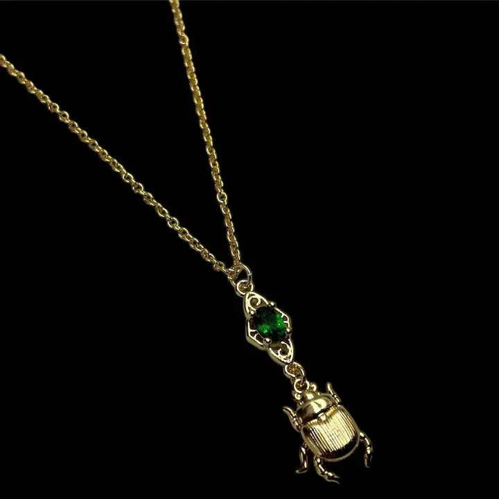 Elizabeth’s Green Stone Scarab Necklace