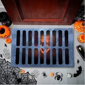 Funny 3D Illusion Clown Doormat - Scary Pennywise Sewer Grate Rug. Prank Welcome Mat for Front Door. Spooky Horror Movie Decor. Non-Slip Floor Carpet, Unique Housewarming Gift for Him