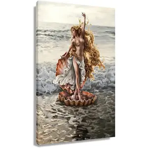 Retro Home Decor - Greek Mythology Wall Art Aphrodite Canvas Posters Modern Greek Goddess framed - Canvas Poster Colorful Gifts Room Decoration Abstract Face Design Abstract Pattern Print Artistic Ornaments